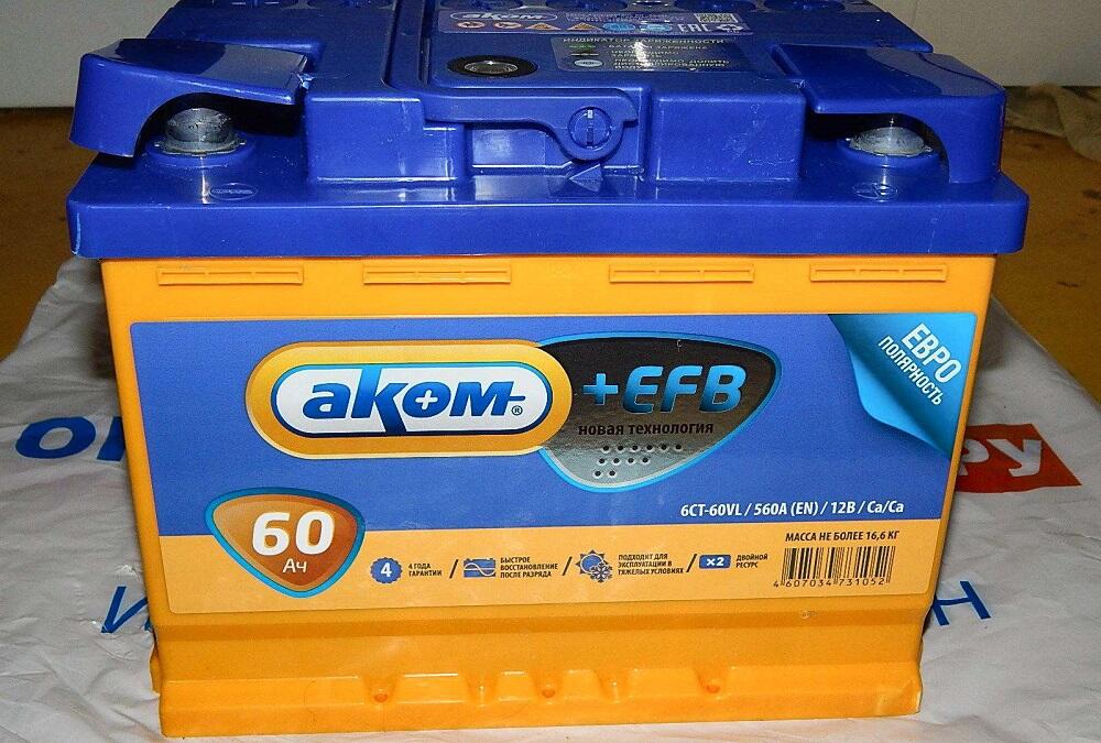 Аккумулятор Akom EFB 6CT-60.0 оп